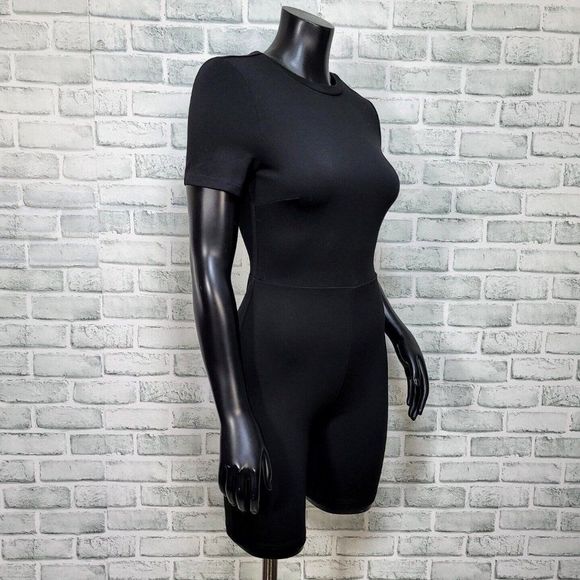GRLFRND Womens XS Black Joni Romper Short Form Fitted Ponte Jersey Knit - Picture 6 of 8